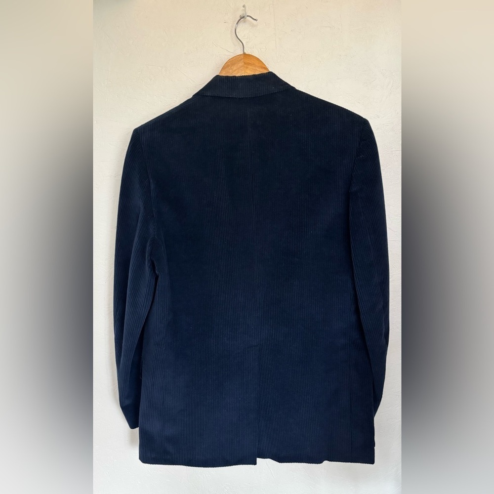 Men’s Vintage Made in Canada Cotton Oversized Navy Blue Corduroy Blazer Jacket - Picture 8 of 12